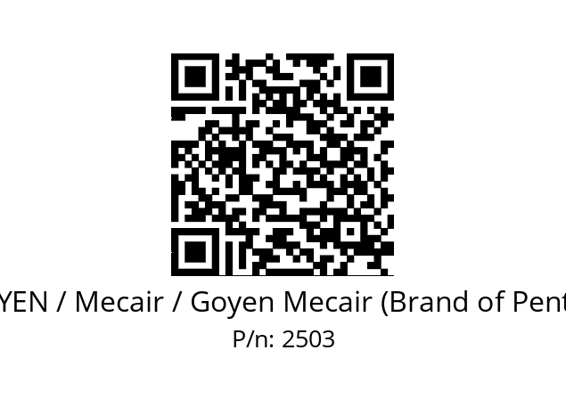   GOYEN / Mecair / Goyen Mecair (Brand of Pentair) 2503