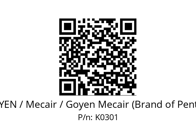   GOYEN / Mecair / Goyen Mecair (Brand of Pentair) K0301