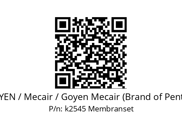   GOYEN / Mecair / Goyen Mecair (Brand of Pentair) k2545 Membranset