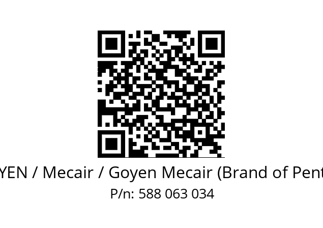   GOYEN / Mecair / Goyen Mecair (Brand of Pentair) 588 063 034