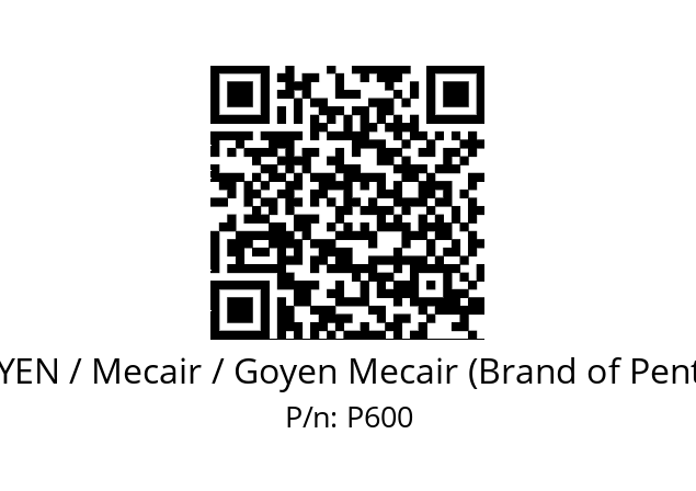   GOYEN / Mecair / Goyen Mecair (Brand of Pentair) P600