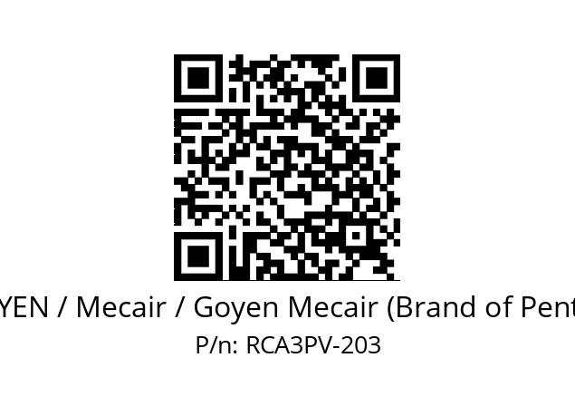   GOYEN / Mecair / Goyen Mecair (Brand of Pentair) RCA3PV-203