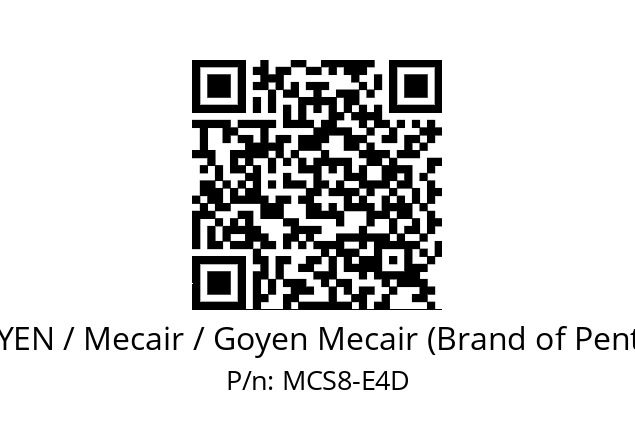   GOYEN / Mecair / Goyen Mecair (Brand of Pentair) MCS8-E4D