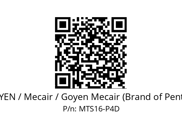   GOYEN / Mecair / Goyen Mecair (Brand of Pentair) MTS16-P4D