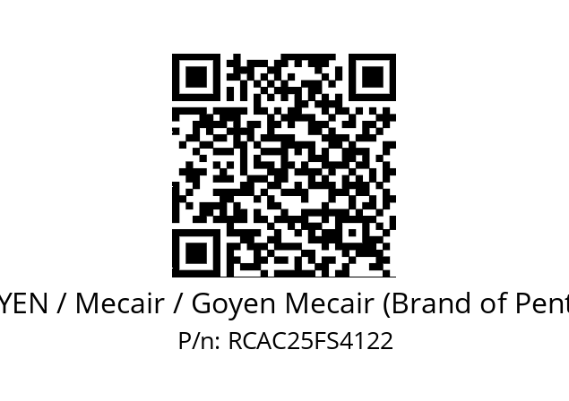   GOYEN / Mecair / Goyen Mecair (Brand of Pentair) RCAC25FS4122