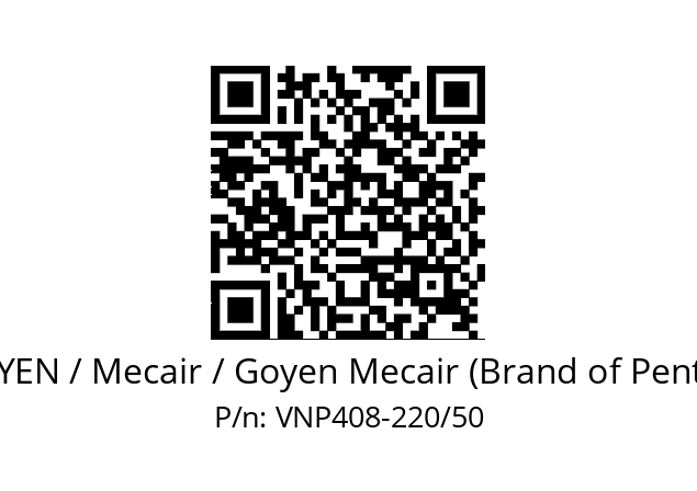   GOYEN / Mecair / Goyen Mecair (Brand of Pentair) VNP408-220/50