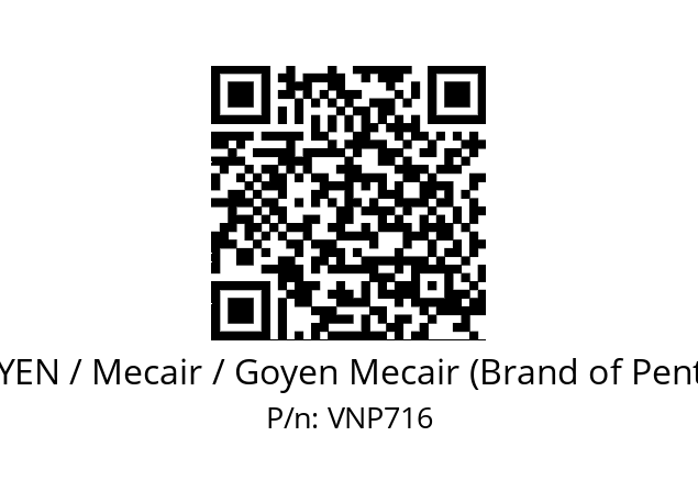   GOYEN / Mecair / Goyen Mecair (Brand of Pentair) VNP716