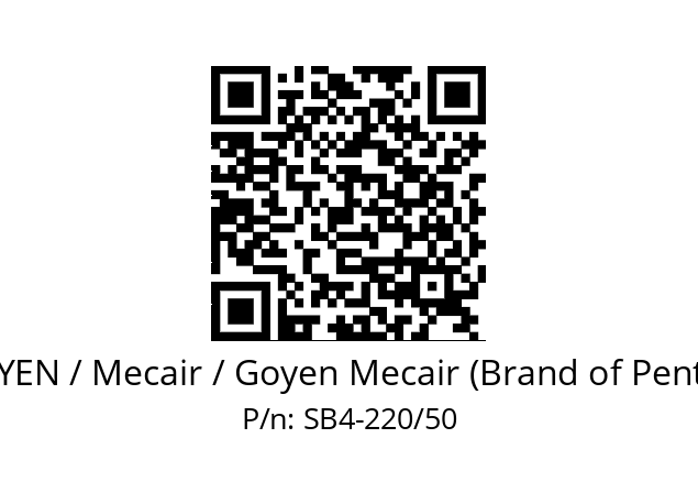   GOYEN / Mecair / Goyen Mecair (Brand of Pentair) SB4-220/50