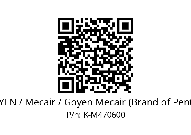   GOYEN / Mecair / Goyen Mecair (Brand of Pentair) K-M470600