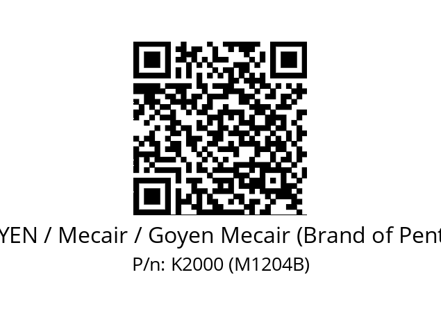   GOYEN / Mecair / Goyen Mecair (Brand of Pentair) K2000 (M1204B)