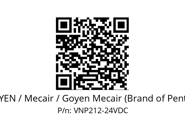   GOYEN / Mecair / Goyen Mecair (Brand of Pentair) VNP212-24VDC