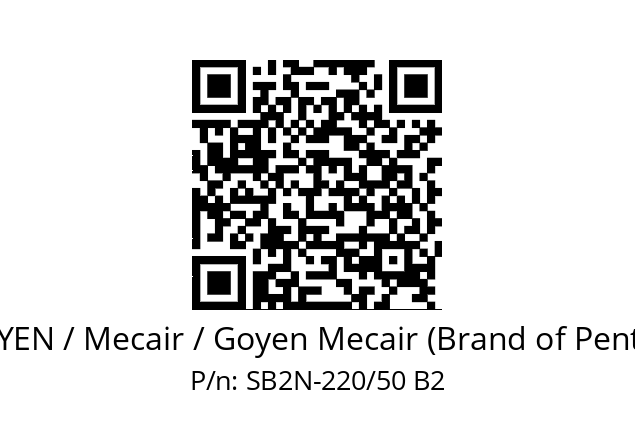   GOYEN / Mecair / Goyen Mecair (Brand of Pentair) SB2N-220/50 B2