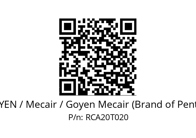   GOYEN / Mecair / Goyen Mecair (Brand of Pentair) RCA20T020