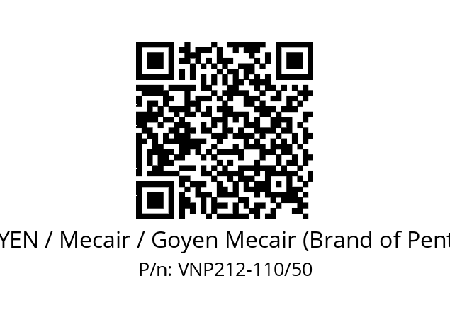   GOYEN / Mecair / Goyen Mecair (Brand of Pentair) VNP212-110/50