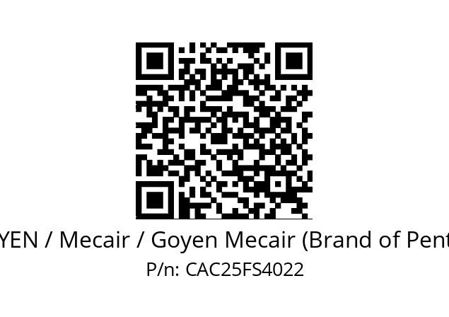   GOYEN / Mecair / Goyen Mecair (Brand of Pentair) CAC25FS4022