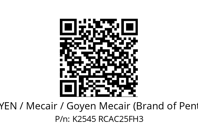   GOYEN / Mecair / Goyen Mecair (Brand of Pentair) K2545 RCAC25FH3