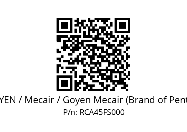   GOYEN / Mecair / Goyen Mecair (Brand of Pentair) RCA45FS000