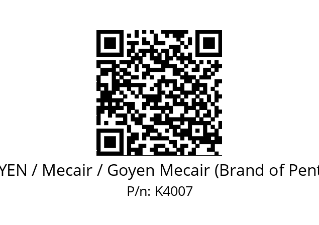   GOYEN / Mecair / Goyen Mecair (Brand of Pentair) K4007