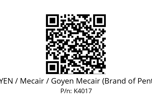   GOYEN / Mecair / Goyen Mecair (Brand of Pentair) K4017