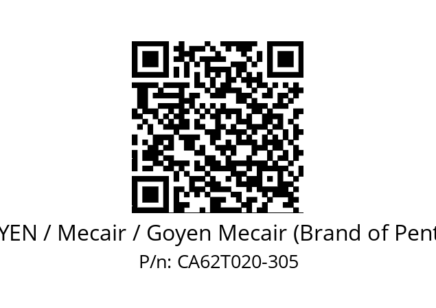   GOYEN / Mecair / Goyen Mecair (Brand of Pentair) CA62T020-305