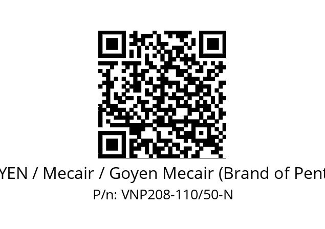   GOYEN / Mecair / Goyen Mecair (Brand of Pentair) VNP208-110/50-N