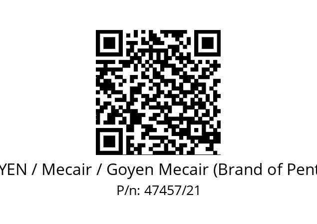   GOYEN / Mecair / Goyen Mecair (Brand of Pentair) 47457/21