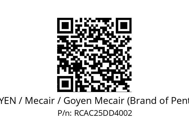   GOYEN / Mecair / Goyen Mecair (Brand of Pentair) RCAC25DD4002