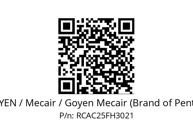   GOYEN / Mecair / Goyen Mecair (Brand of Pentair) RCAC25FH3021