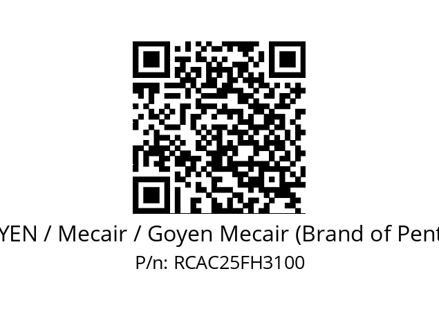   GOYEN / Mecair / Goyen Mecair (Brand of Pentair) RCAC25FH3100