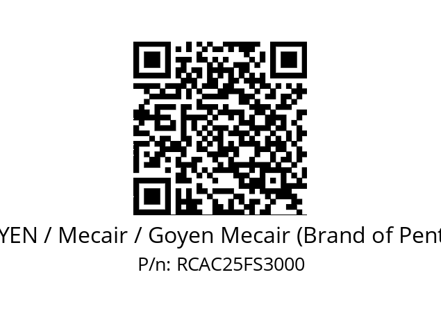   GOYEN / Mecair / Goyen Mecair (Brand of Pentair) RCAC25FS3000