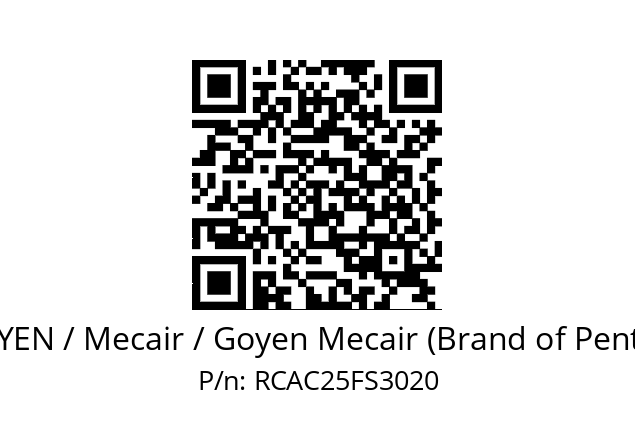   GOYEN / Mecair / Goyen Mecair (Brand of Pentair) RCAC25FS3020