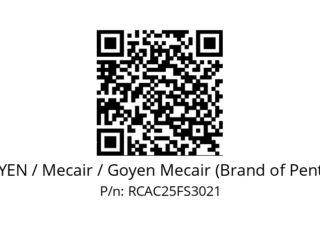   GOYEN / Mecair / Goyen Mecair (Brand of Pentair) RCAC25FS3021