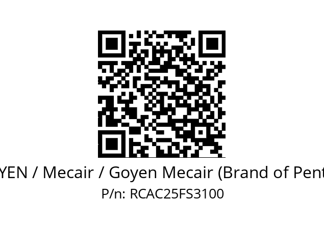   GOYEN / Mecair / Goyen Mecair (Brand of Pentair) RCAC25FS3100