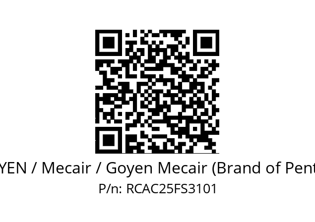   GOYEN / Mecair / Goyen Mecair (Brand of Pentair) RCAC25FS3101