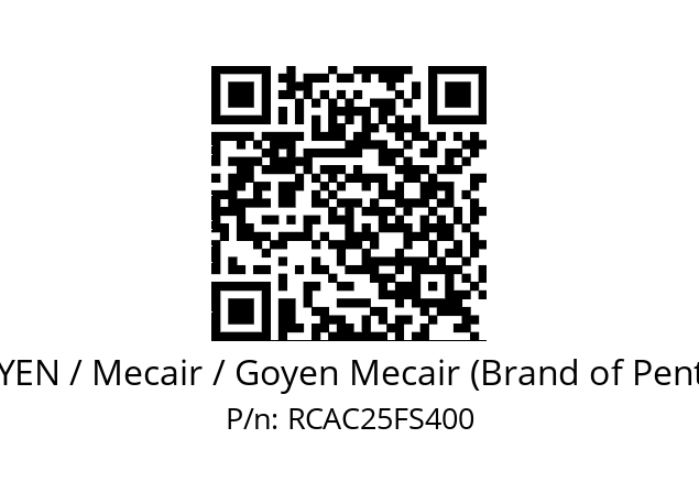   GOYEN / Mecair / Goyen Mecair (Brand of Pentair) RCAC25FS400