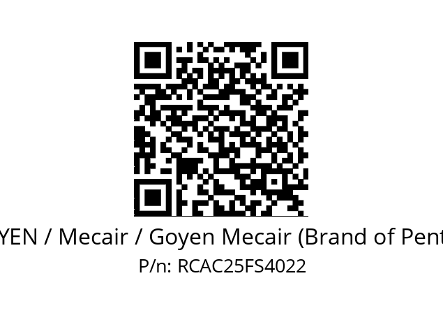   GOYEN / Mecair / Goyen Mecair (Brand of Pentair) RCAC25FS4022