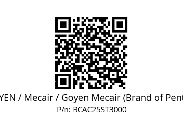   GOYEN / Mecair / Goyen Mecair (Brand of Pentair) RCAC25ST3000