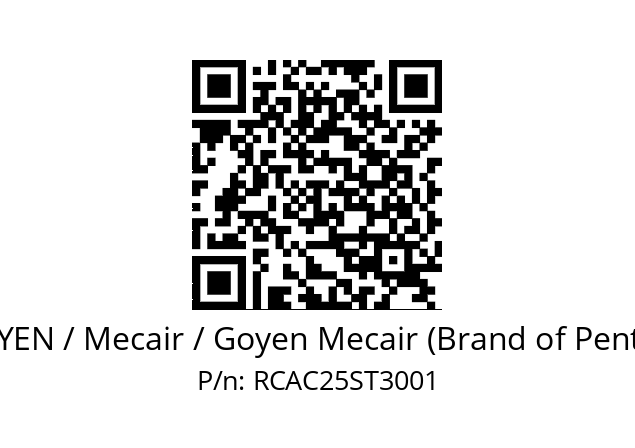   GOYEN / Mecair / Goyen Mecair (Brand of Pentair) RCAC25ST3001