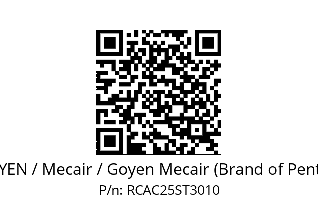   GOYEN / Mecair / Goyen Mecair (Brand of Pentair) RCAC25ST3010