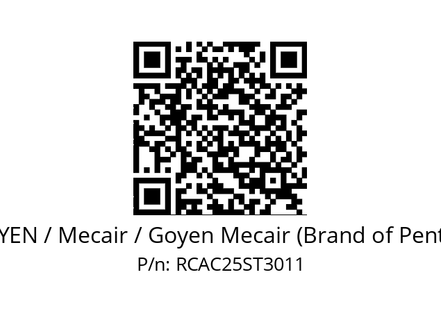   GOYEN / Mecair / Goyen Mecair (Brand of Pentair) RCAC25ST3011