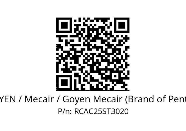   GOYEN / Mecair / Goyen Mecair (Brand of Pentair) RCAC25ST3020