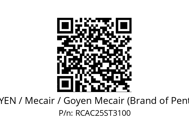   GOYEN / Mecair / Goyen Mecair (Brand of Pentair) RCAC25ST3100