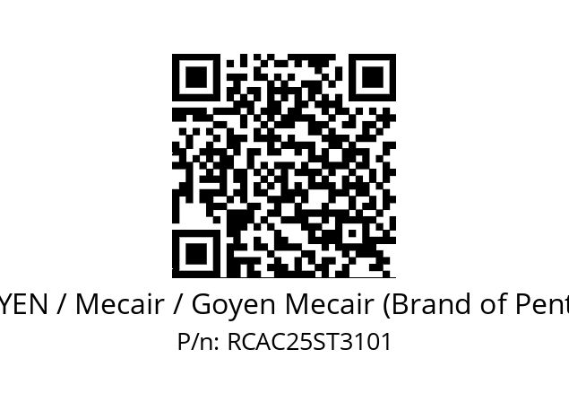   GOYEN / Mecair / Goyen Mecair (Brand of Pentair) RCAC25ST3101