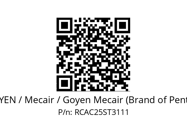   GOYEN / Mecair / Goyen Mecair (Brand of Pentair) RCAC25ST3111