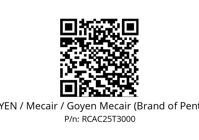   GOYEN / Mecair / Goyen Mecair (Brand of Pentair) RCAC25T3000