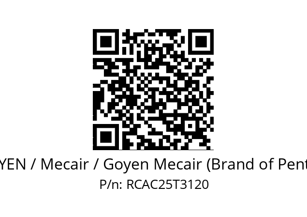   GOYEN / Mecair / Goyen Mecair (Brand of Pentair) RCAC25T3120