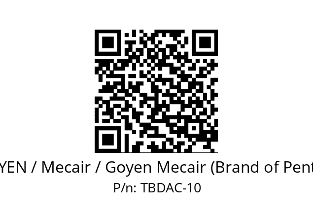   GOYEN / Mecair / Goyen Mecair (Brand of Pentair) TBDAC-10