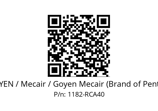   GOYEN / Mecair / Goyen Mecair (Brand of Pentair) 1182-RCA40