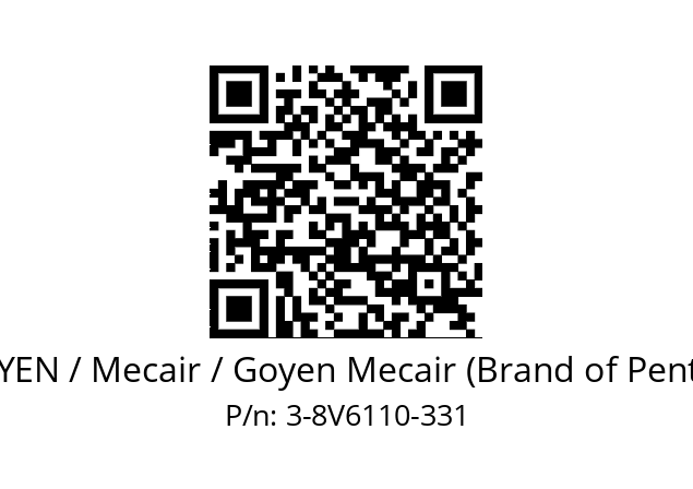   GOYEN / Mecair / Goyen Mecair (Brand of Pentair) 3-8V6110-331