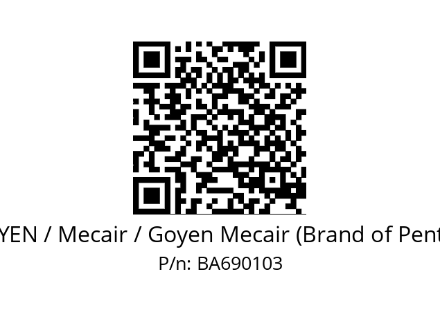   GOYEN / Mecair / Goyen Mecair (Brand of Pentair) BA690103